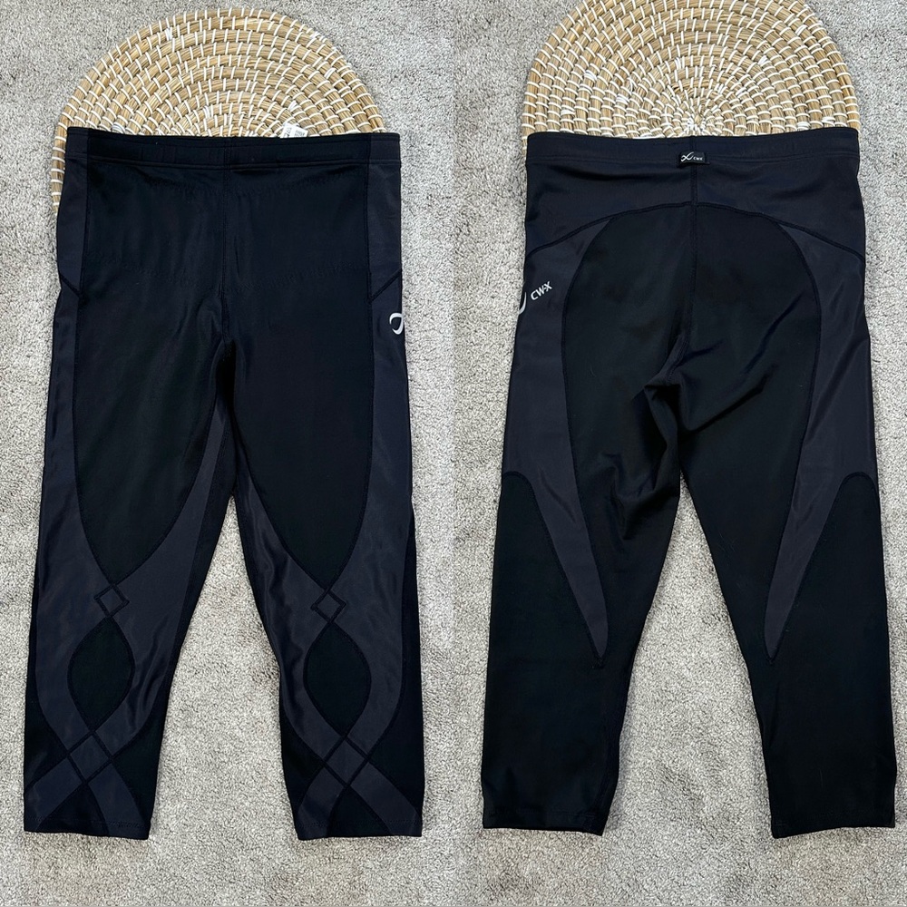 CW-X Black & Dark Gray Compression Leggings